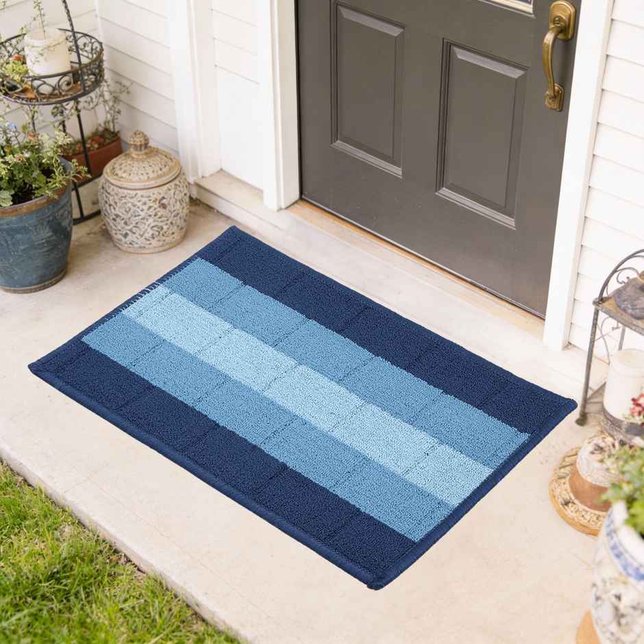 Status Iris Anti- Skid Floor Mat | 38 x 58 Cm | Blue