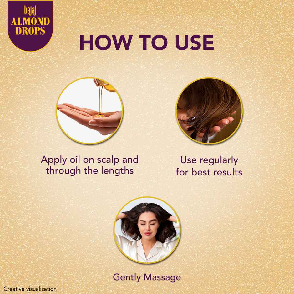 Bajaj Almond Drops Hair Oil with 2x Hairfall Reduction and 6x Vitamin E & Almond Oil