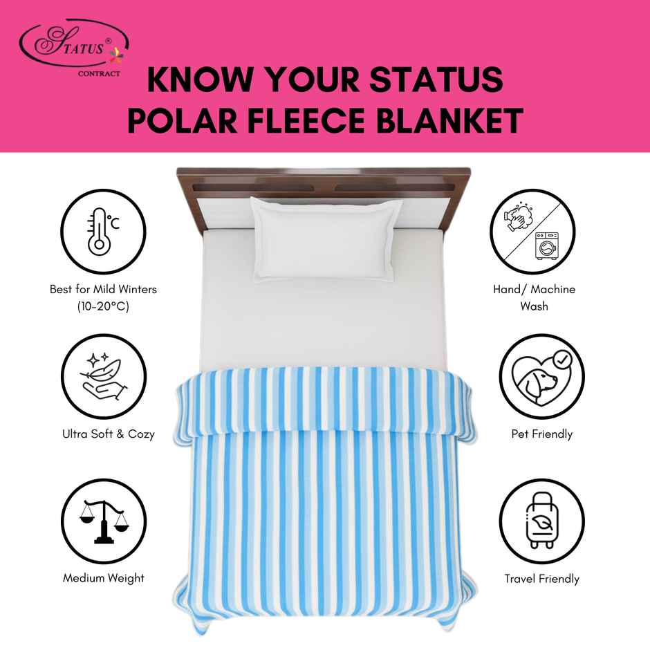 STATUS Polar Fleece | Blue - 125 cm x 210 cm