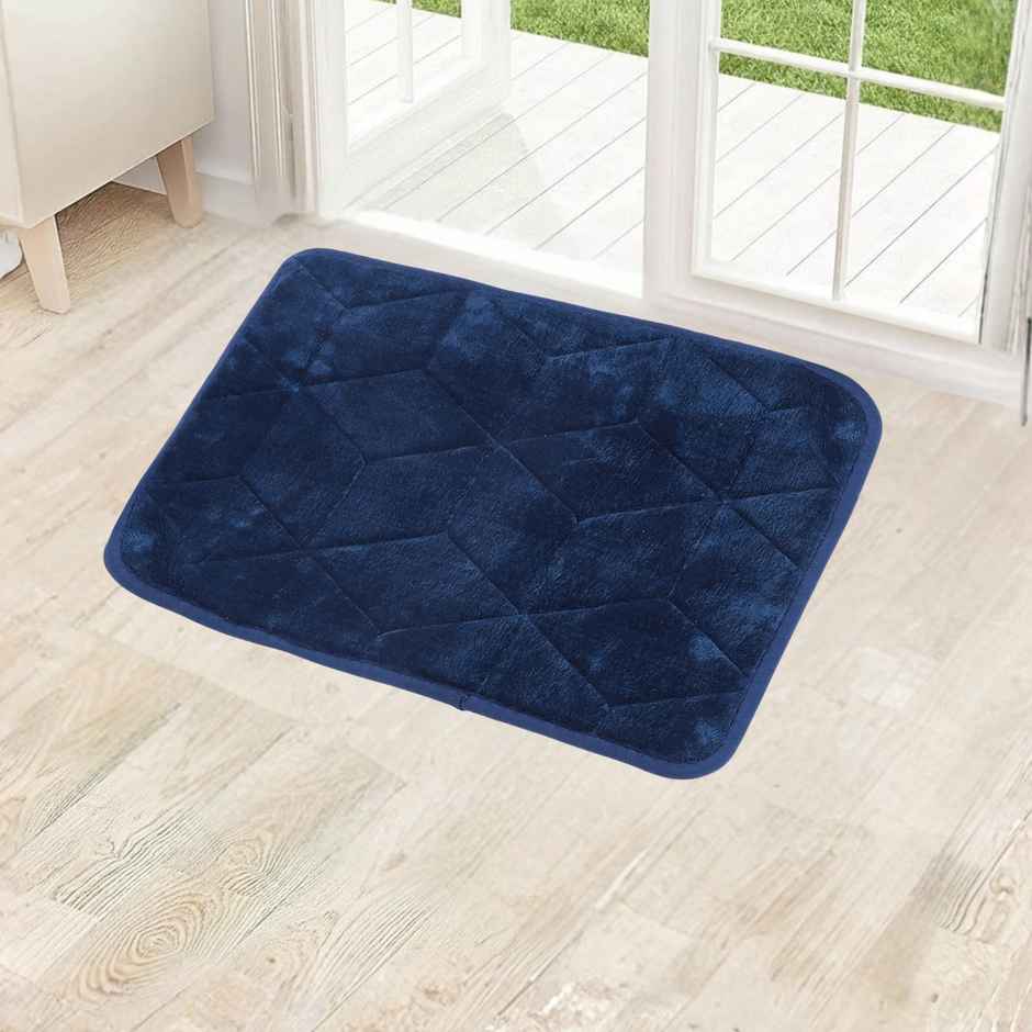 Status Anti-Skid Memory Foam Mat | 38 x 58 cm | Blue