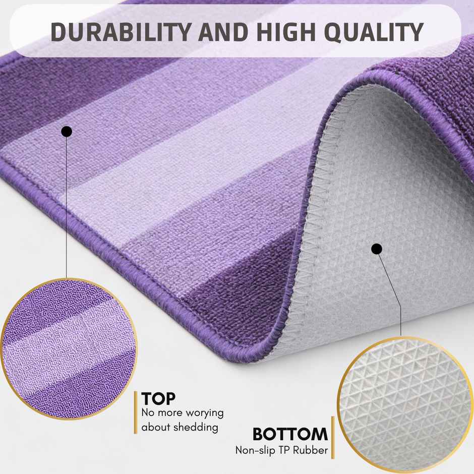 Status Iris Anti- Skid Floor Mat | 38 x 58 cm | Purple
