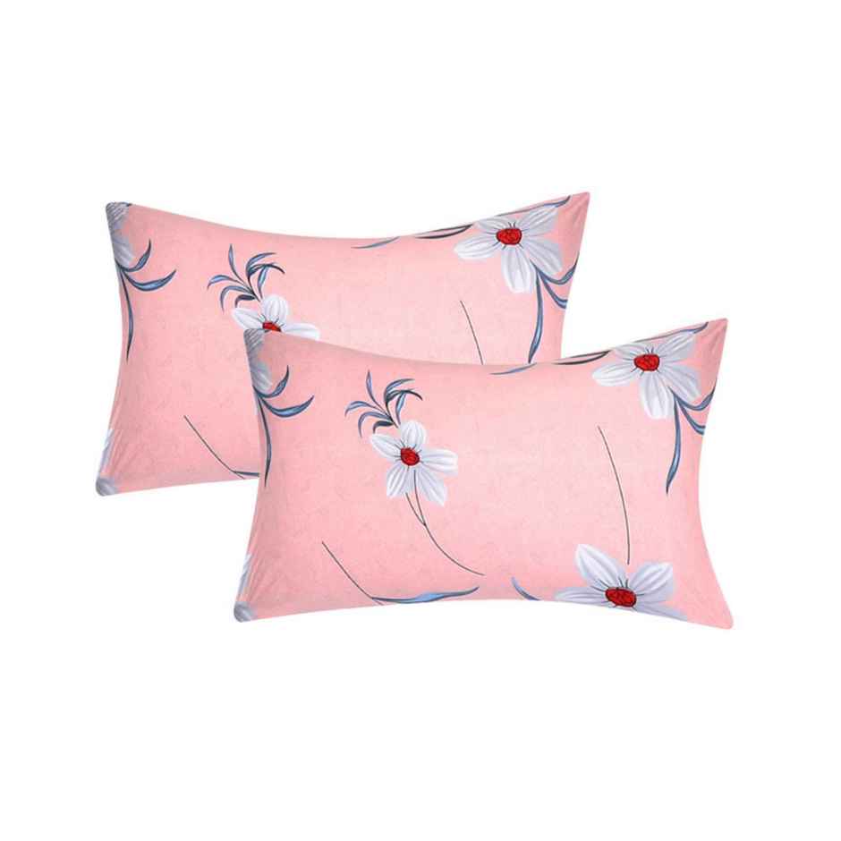 Status Double Microfibre Floral Bedsheet | Pink | 91 x 83 in