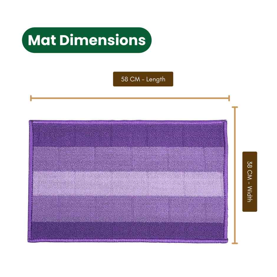 Status Iris Anti- Skid Floor Mat | 38 x 58 cm | Purple