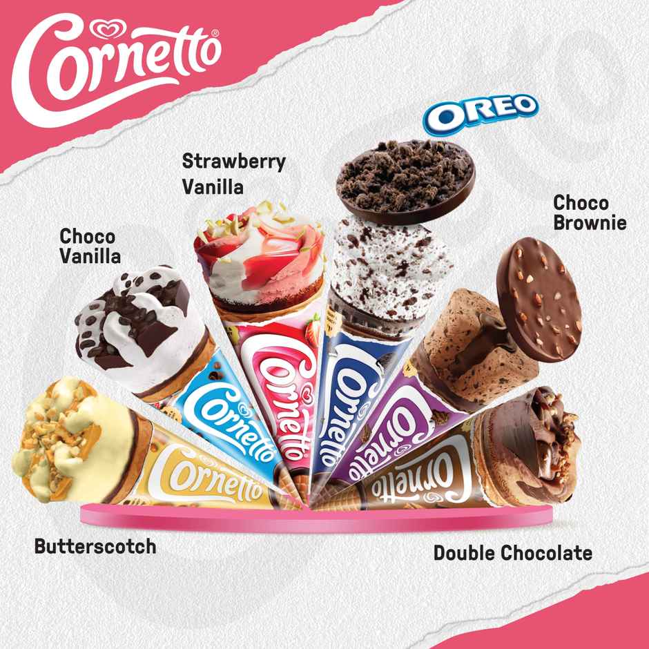 Kwality Wall's Cornetto Strawberry Vanilla Cone Combo