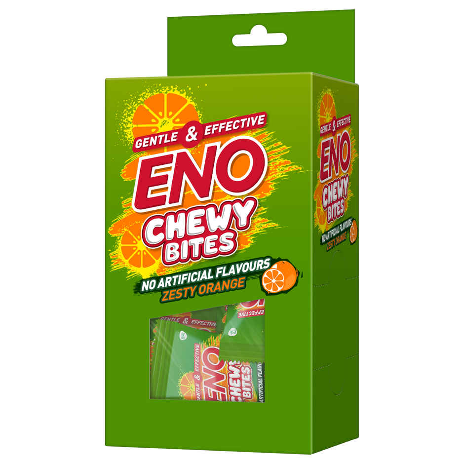 ENO Chewy Bites Tasty Chewable Antacid For Gentle Effective Relief From Acidity Orange Flavour