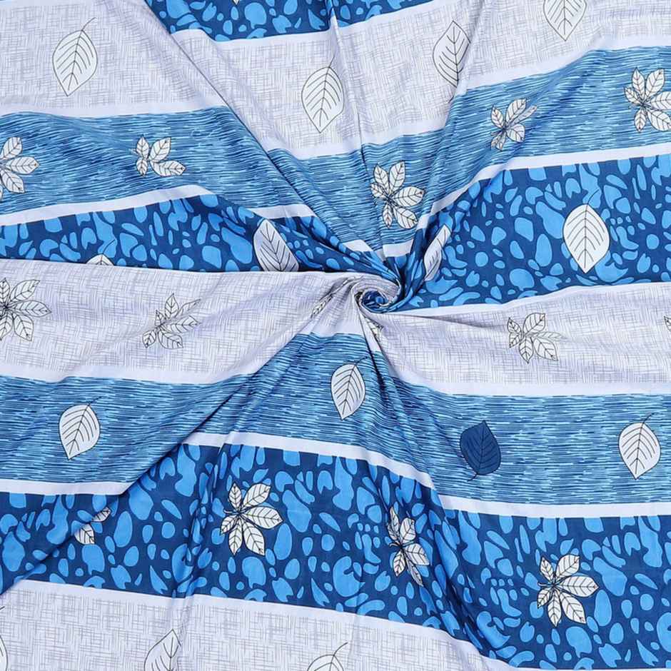 Status Cotton Feel Double Floral Bedsheet | Blue | 91 x 83 in