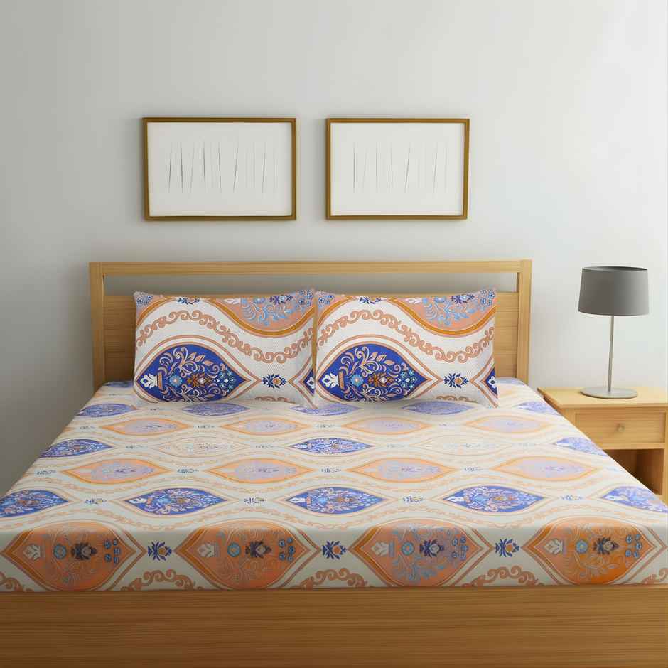 Status Value Double Ethnic Bedsheet | 79 x 87 in | Beige