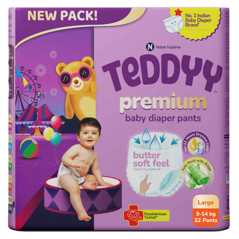 Teddyy Baby Diaper Premium Pants Large | 9-14 kg | 32 Counts