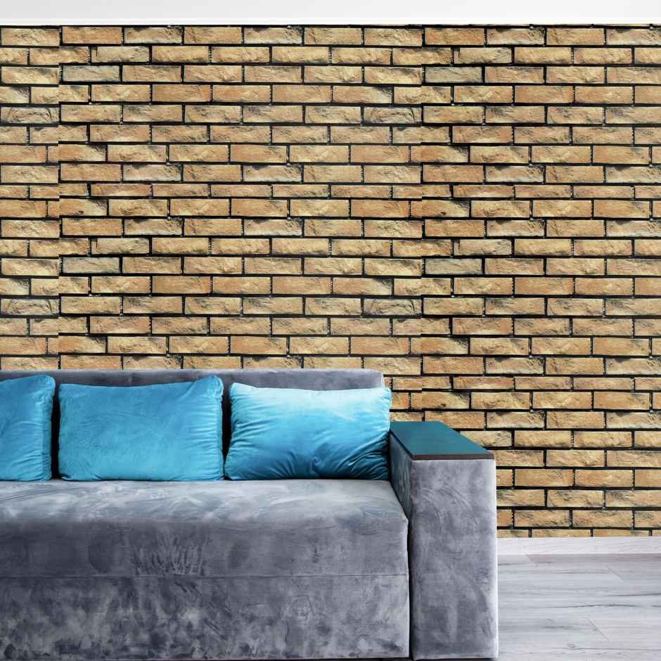 BAY6 Decorative Brown Brick Wallpaper - 500 x 45 cm | Pack Of 1