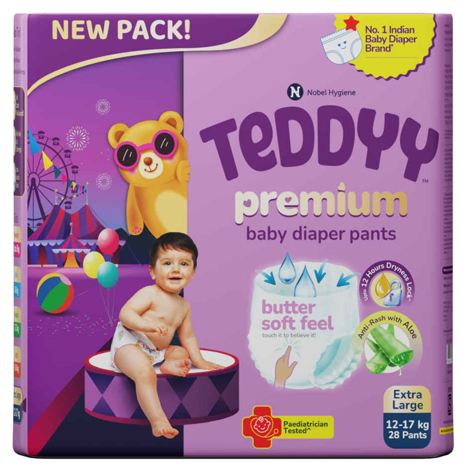 Teddyy Baby Diaper Premium Pants Extra Large | 12-17 kg - 28 Counts