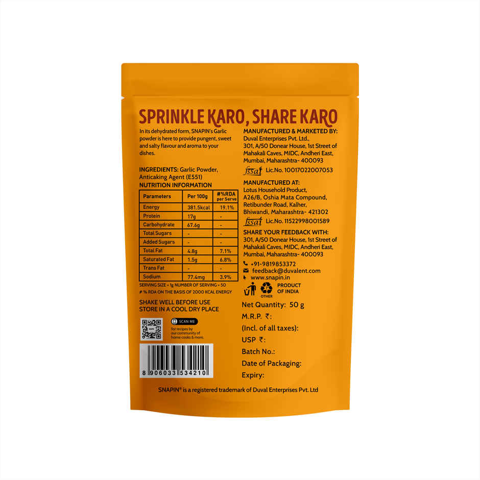 Snapin Garlic Powder