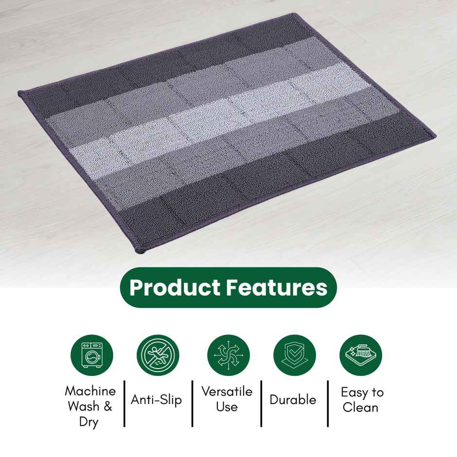 Status Iris Anti- Skid Floor Mat | 38 x 58 cm | Grey