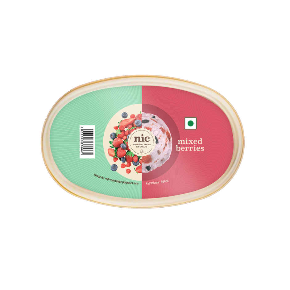NIC Mixed Berries Ice Cream Tub Combo| Preservative Free | No Artificial Flavors