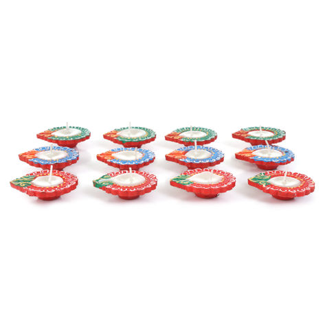 Designer Clay Wax Diya | Traditional | Diya-Festive | Pack Of 12 | Mangal Bhawan