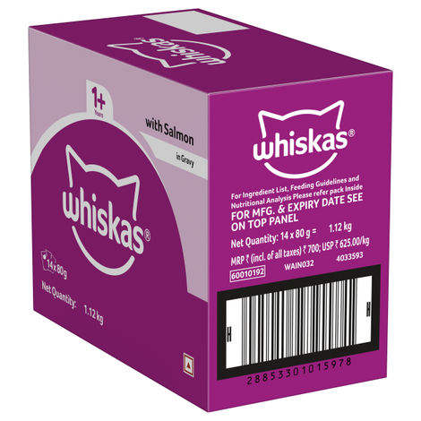 Whiskas Adult Salmon in Gravy Wet Cat Food