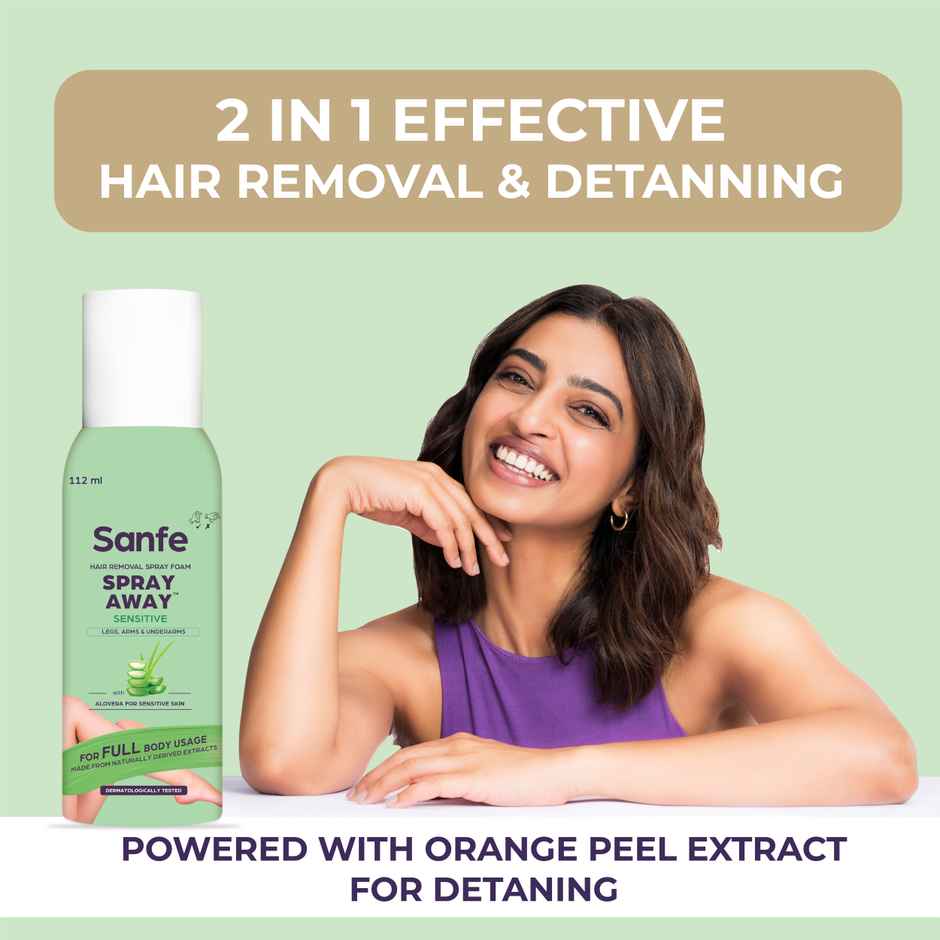 Sanfe Hair Removal Spray For Bikini Area Prevent Ingrown Hairs Reduce Razor Bumps Soothe Irritation