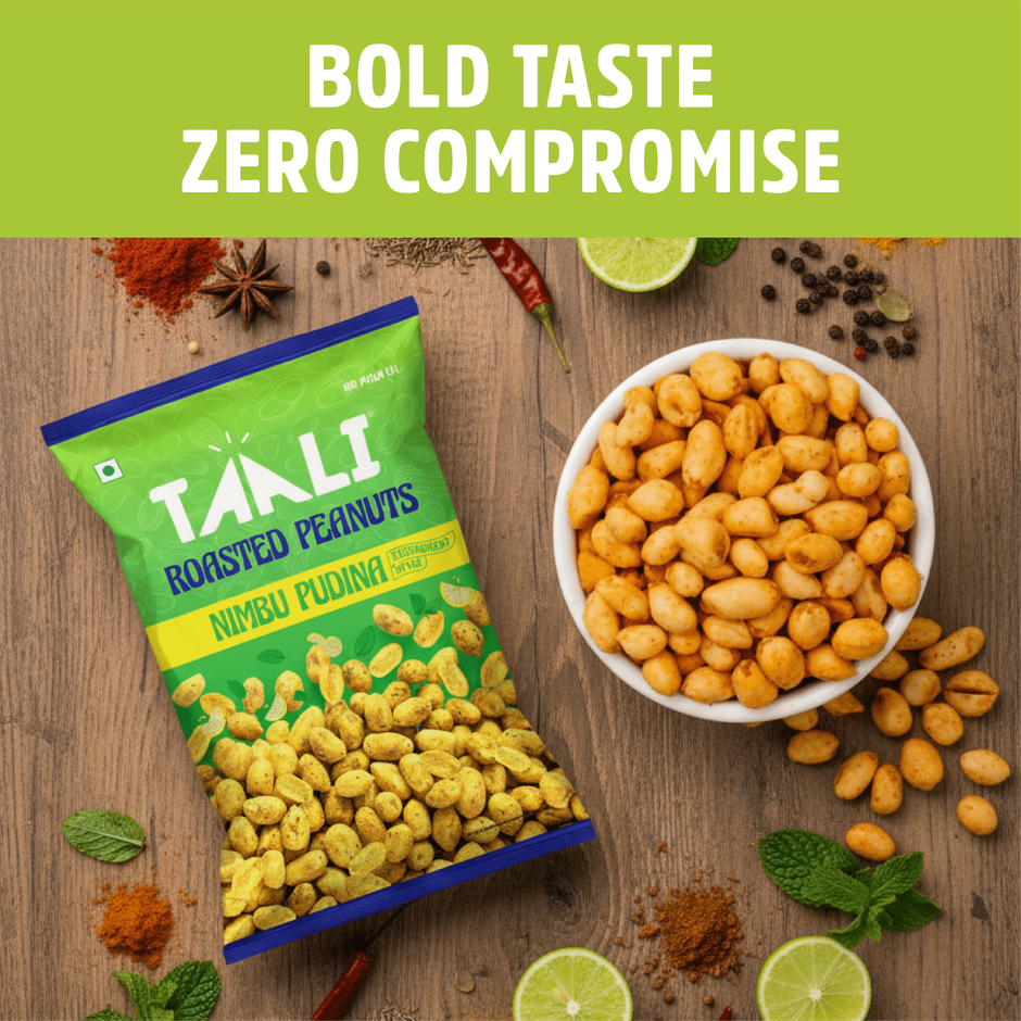 Taali Roasted Nimbu Pudina Peanuts, Premium Quality Bharuchi Nuts, Rich in Protein