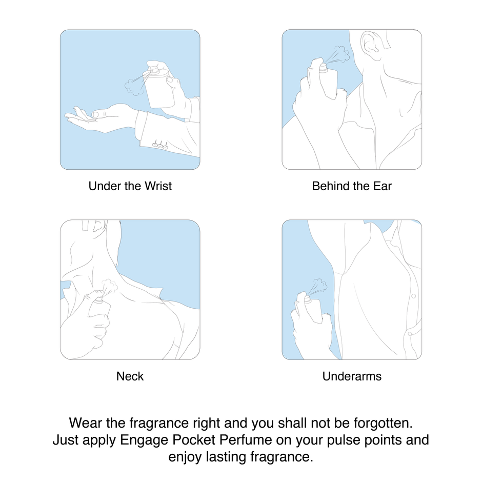 Engage ON Cool Marine Pocket Perfume For Men, Citrus & Fresh Fragrance