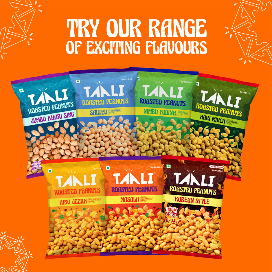 Taali Roasted Bharuchi Peanuts | Hing Jeera | Protein Rich, Restaurant-Style Crunch Combo