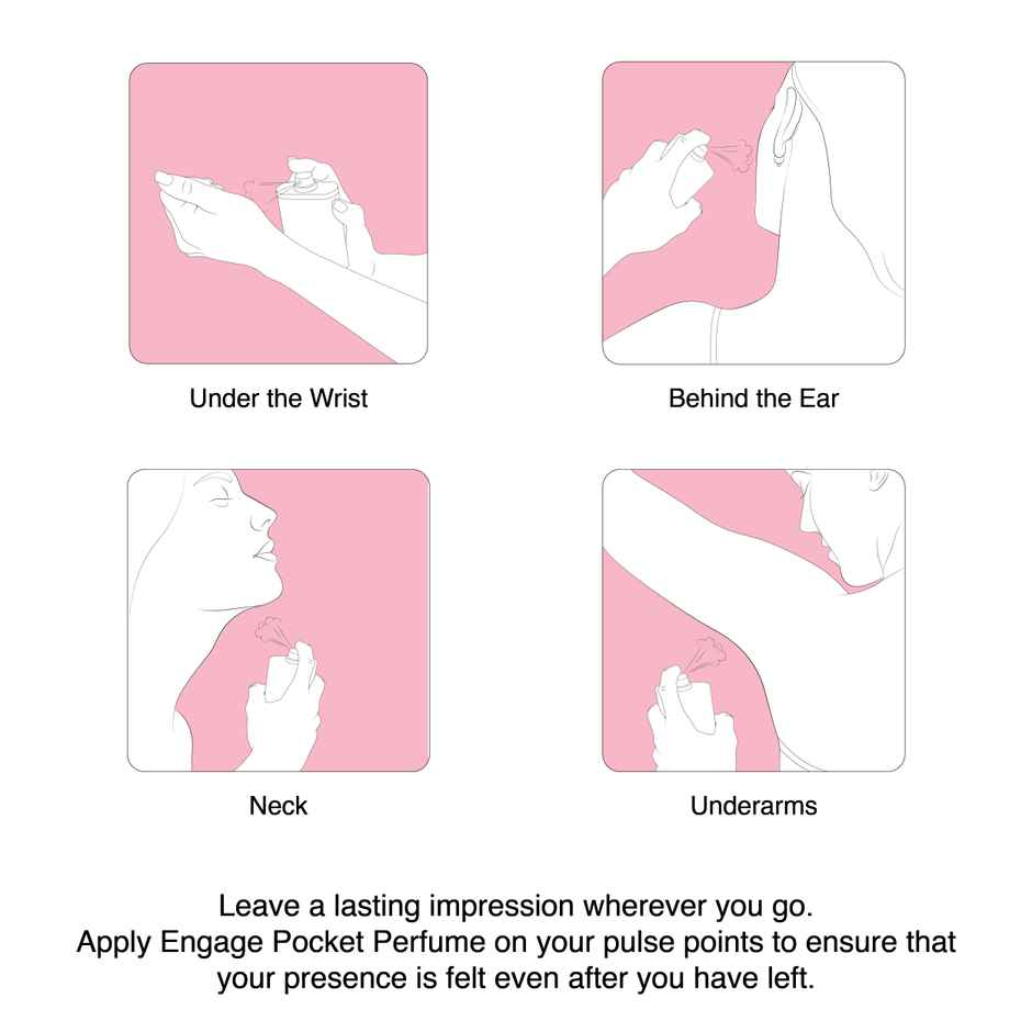 Engage ON Cool Aqua Pocket Perfume For Women, Floral & Lavender Fragrance