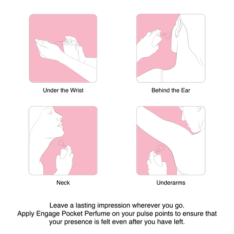 Engage ON Cool Aqua Pocket Perfume For Women, Floral & Lavender Fragrance