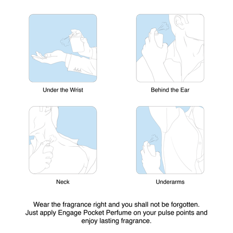 Engage ON Cool Marine Pocket Perfume For Men, Citrus & Fresh Fragrance