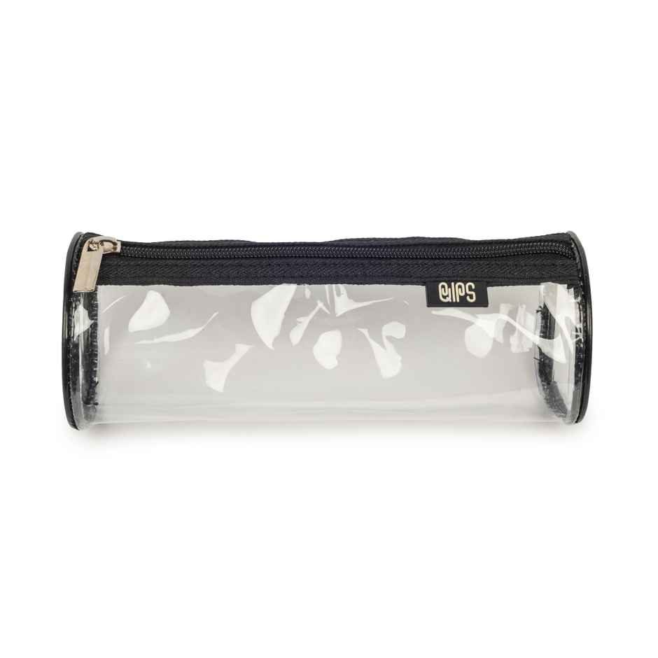 Qips Zip Closure Transperent Pencil Bag | 06015-Qips Black