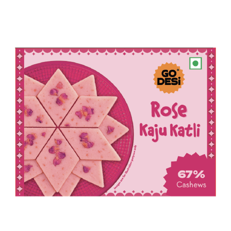 Rose Kaju Katli, Barfi, Sweets By GO DESi