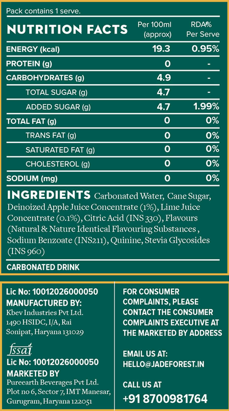 Jade Forest Elderflower Tonic Water