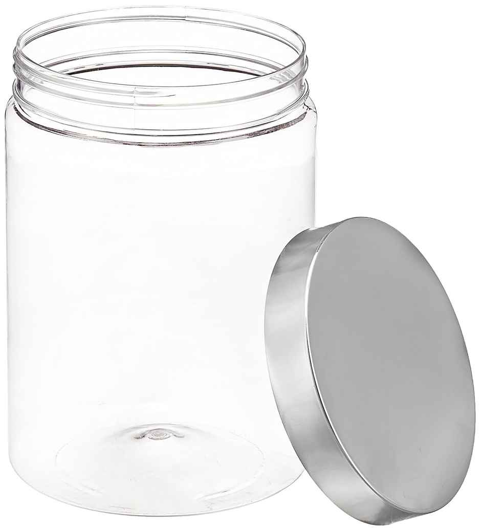 YouBee Plastic Storage Steel Cap Jar Set | Multipurpose Jar Set | 2000 ml | Set of 4