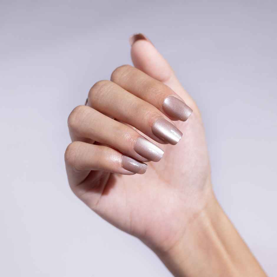 Pep Nails Bruna Medium Coffin Brown Cat Eye Reusable Press On Nails 30 Nail Tips