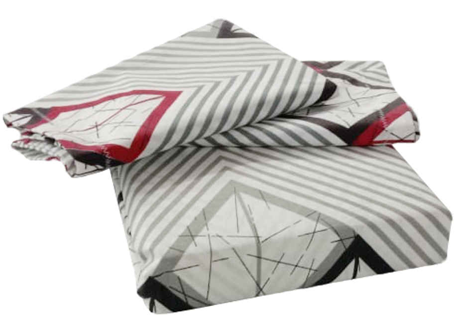 BAY6 100% Cotton 144 TC Single Bedsheet - 90 x 60 Inch, Abstract Geometric Print