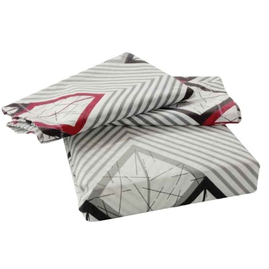 BAY6 Super King 100% Cotton 144 TC Geometric Bedsheet | Multicolor | 108 x 108 in