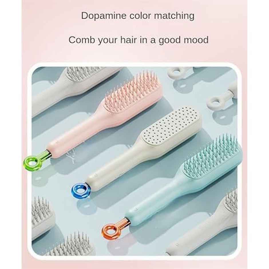 Bronson Professional Self Cleaning Hair Brush | Easy Styling | Anti-Static Technology | Multicolour