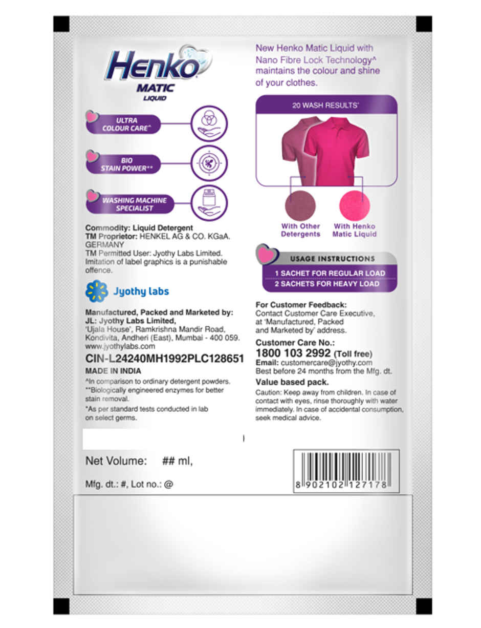 Henko Matic Top Load Liquid Detergent