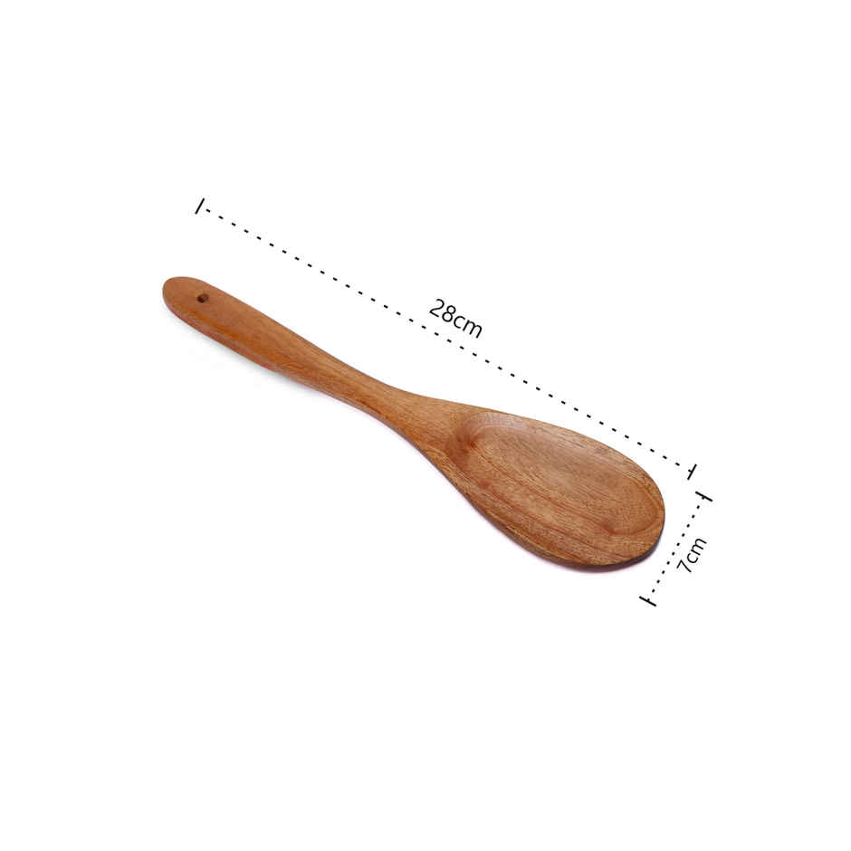 Petals Neem Wood Spatula - Oval Ladle/Serving/Cooking Spoon