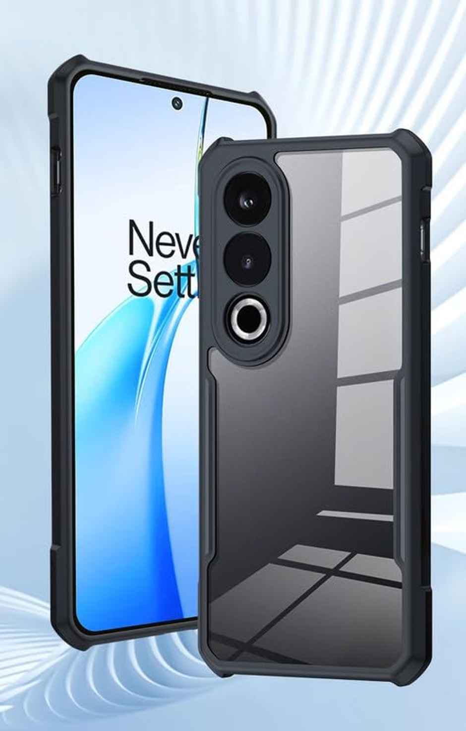 Kwine Case Oneplus Nord Ce 4 Back Cover - Black Bordered Transparent Case