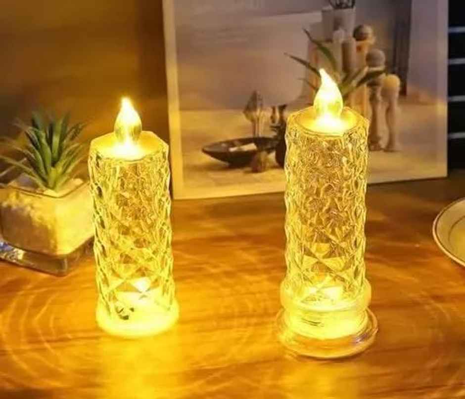 Acrylic LED Decorative Candle Light Smokeless Lamp | Hashwow