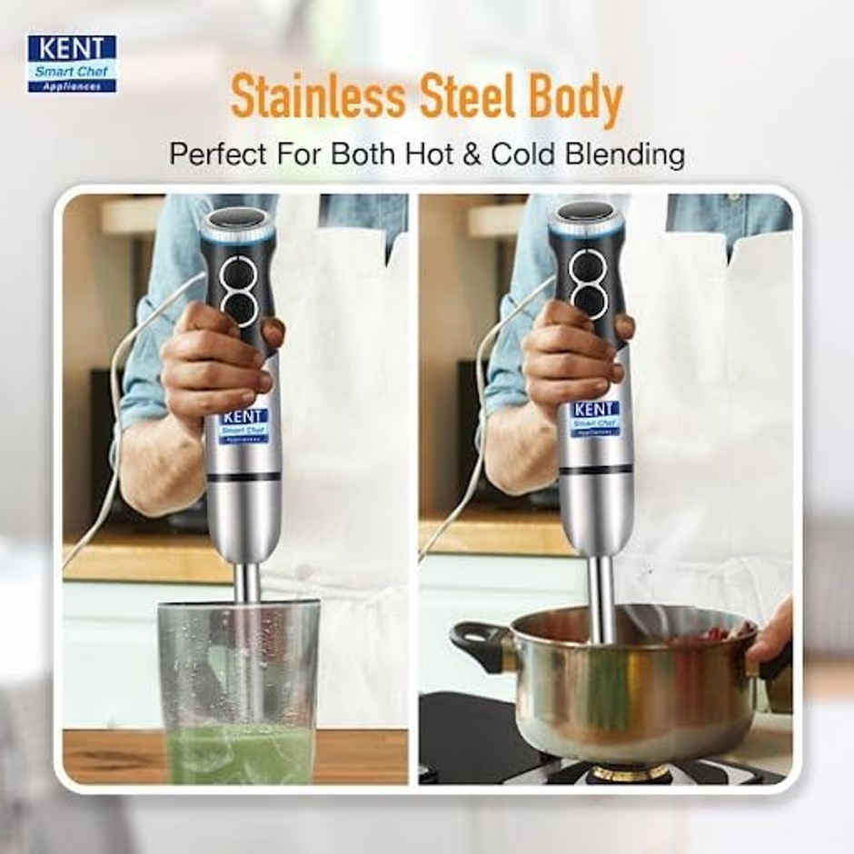 Kent KENT Hand Blender Plus Chopper 450 W | Speed Control | Turbo Switch for Fast Blending |