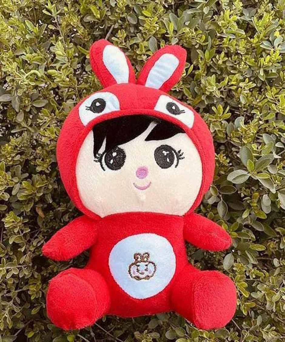 DearJoy Bunny Rabbit with Cap Doll Toy Red - 27cm
