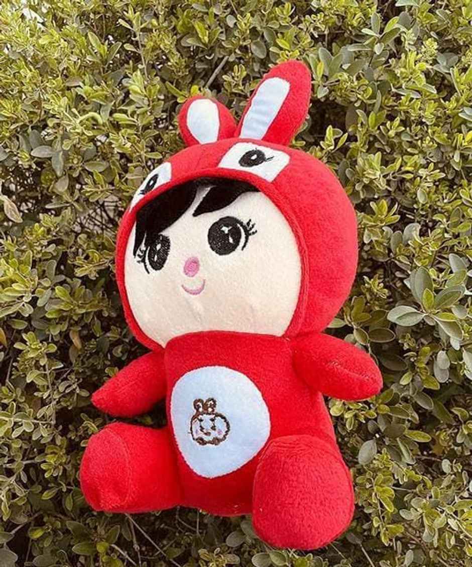 DearJoy Bunny Rabbit with Cap Doll Toy Red - 27cm