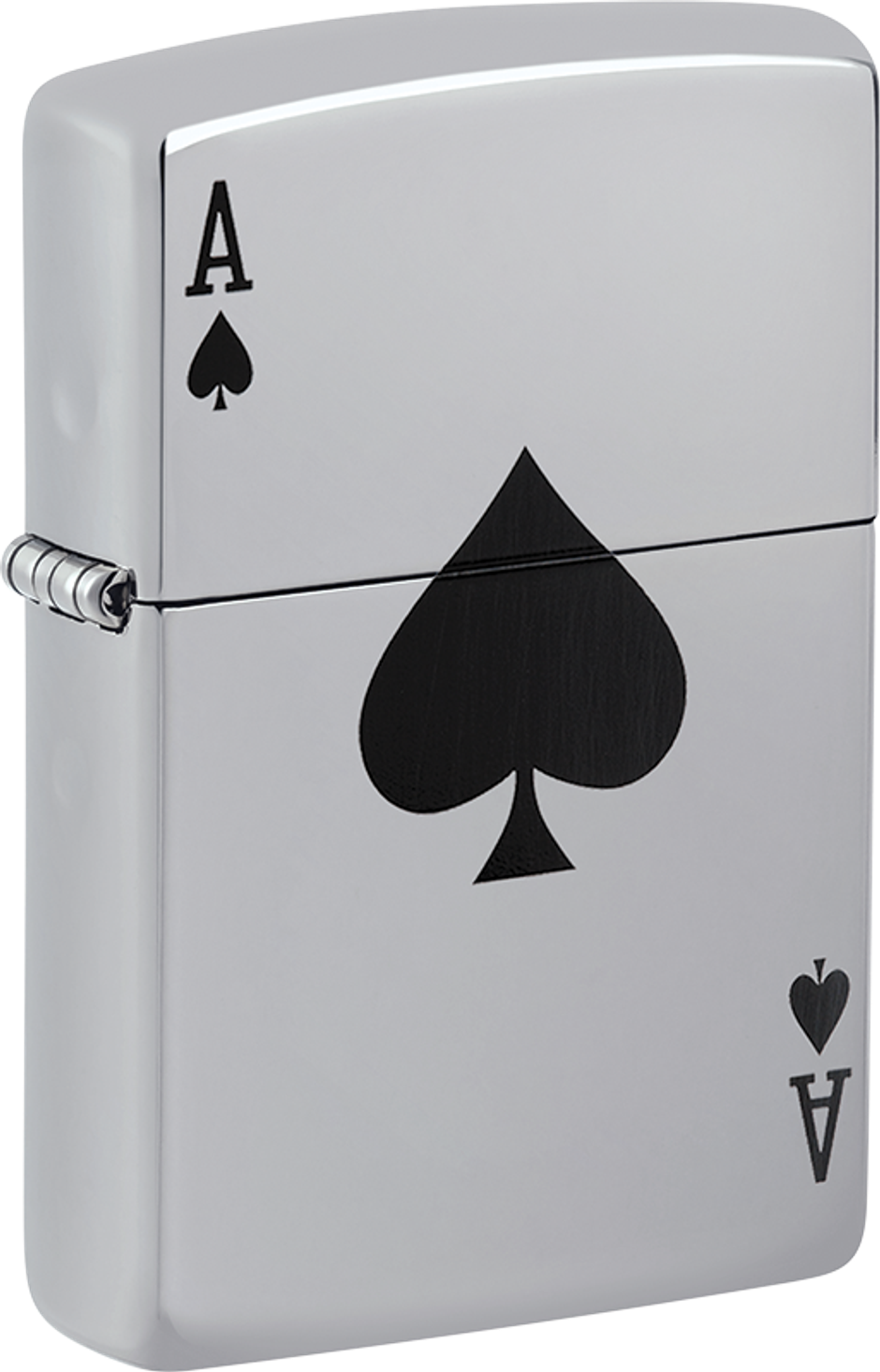 Zippo Simple Spade Design Classic High Polish Chrome Windproof Pocket Lighter