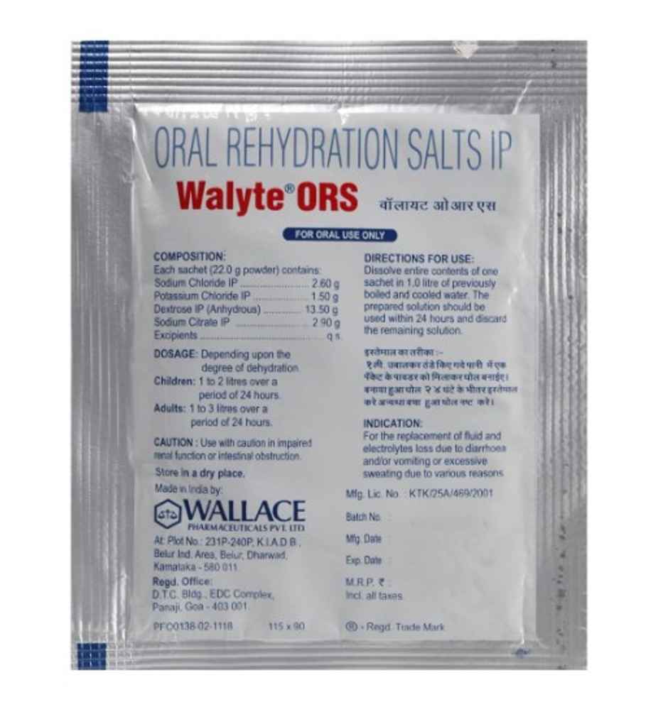 Walyte ORS Orange Powder 22gm Combo 