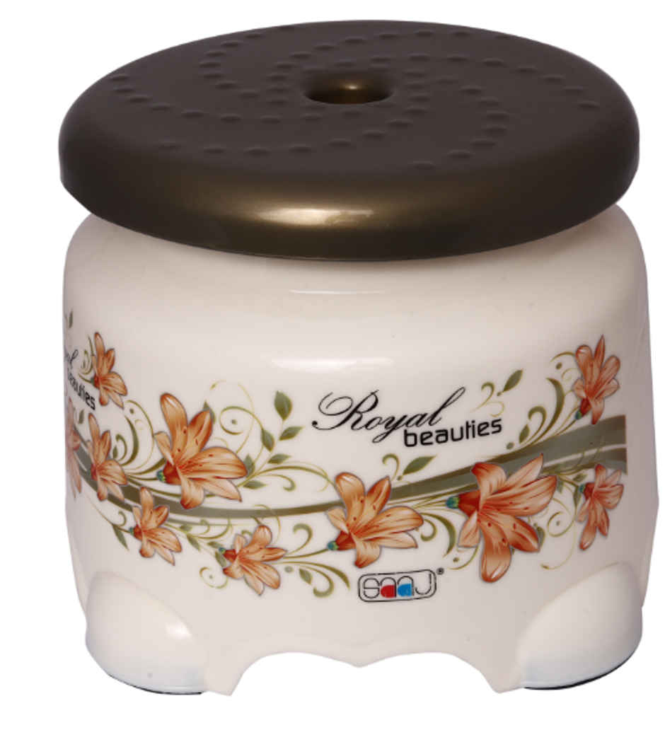 Soham Printed Plastic Stool - Assorted Color