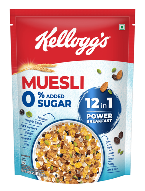 Kellogg's Muesli 0% Added Sugar | 12-in-1 Power Breakfast | India's No. 1 Muesli