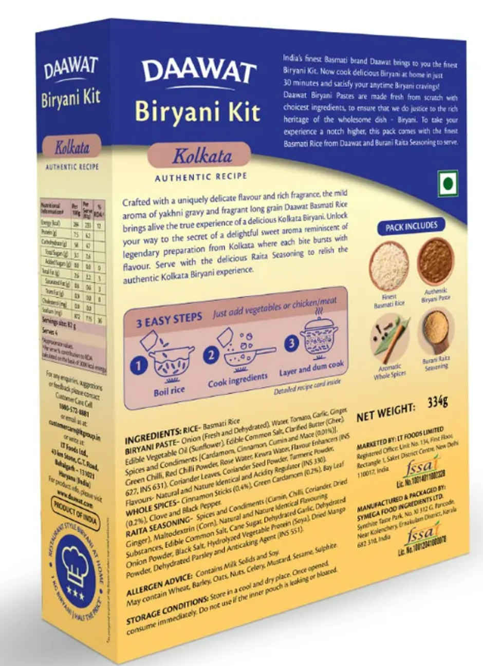 Daawat Biryani Kit Kolkata Ready to cook