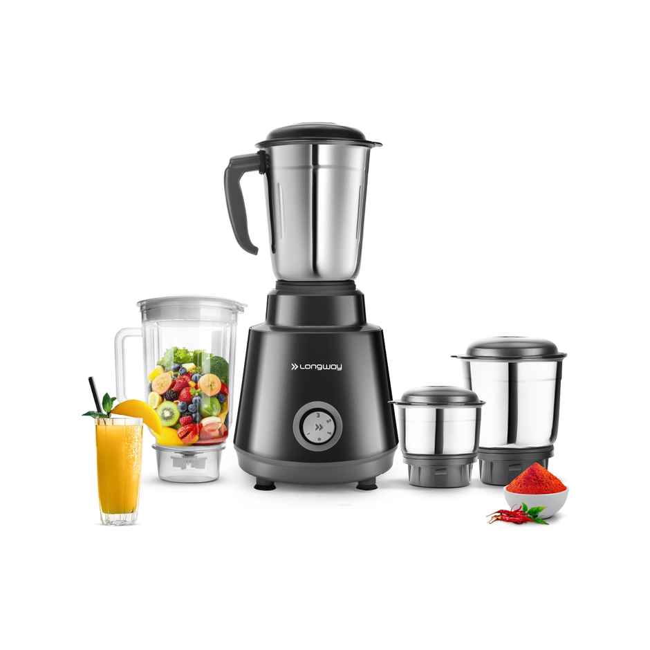 Roto Max Up to 750W Max Output Juicer Mixer Grinder | 2 Years Warranty | 4 Jars | Black & Grey