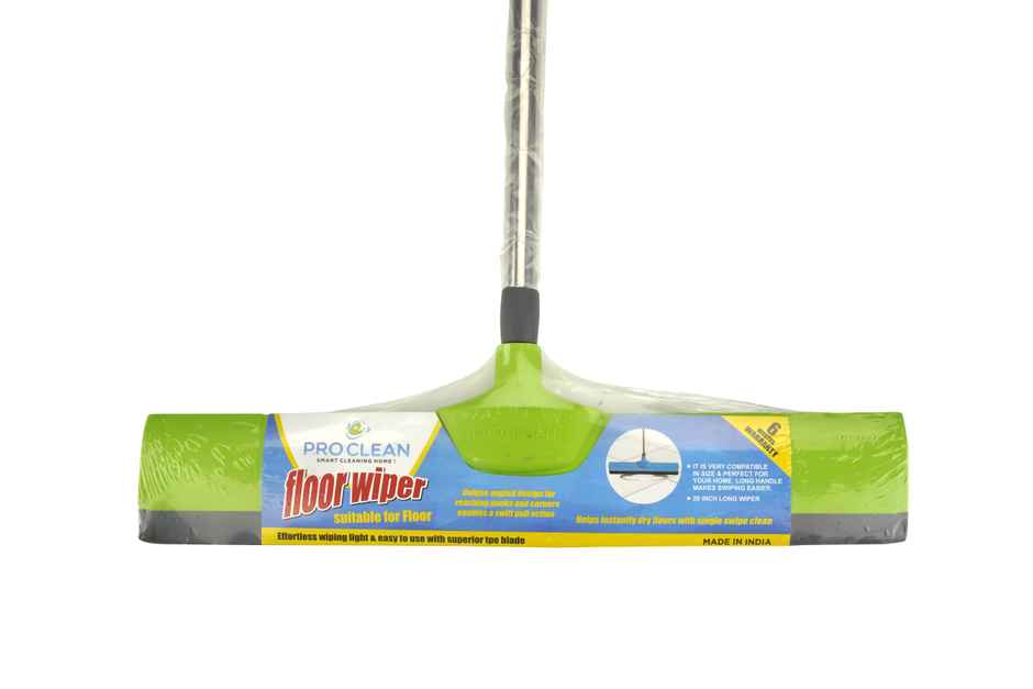 Proclean Floor Eva Wiper | 16 Inch | With SS Handle - 41 Inch | Green