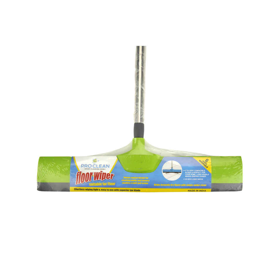 Proclean Floor Eva Wiper | 16 Inch | With SS Handle - 41 Inch | Green