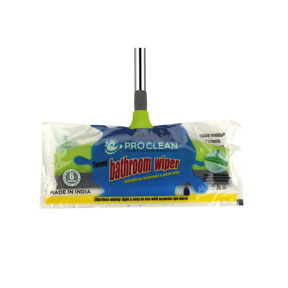 Proclean Bathroom Wiper | 12 Inch | With SS Handle - 31 Inch | Green